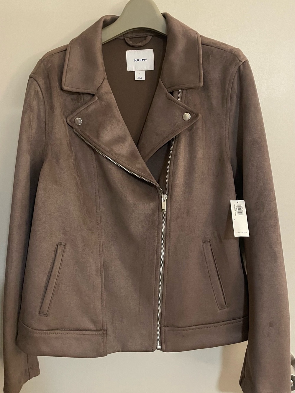 Old Navy Taupe Suede Moto NWT